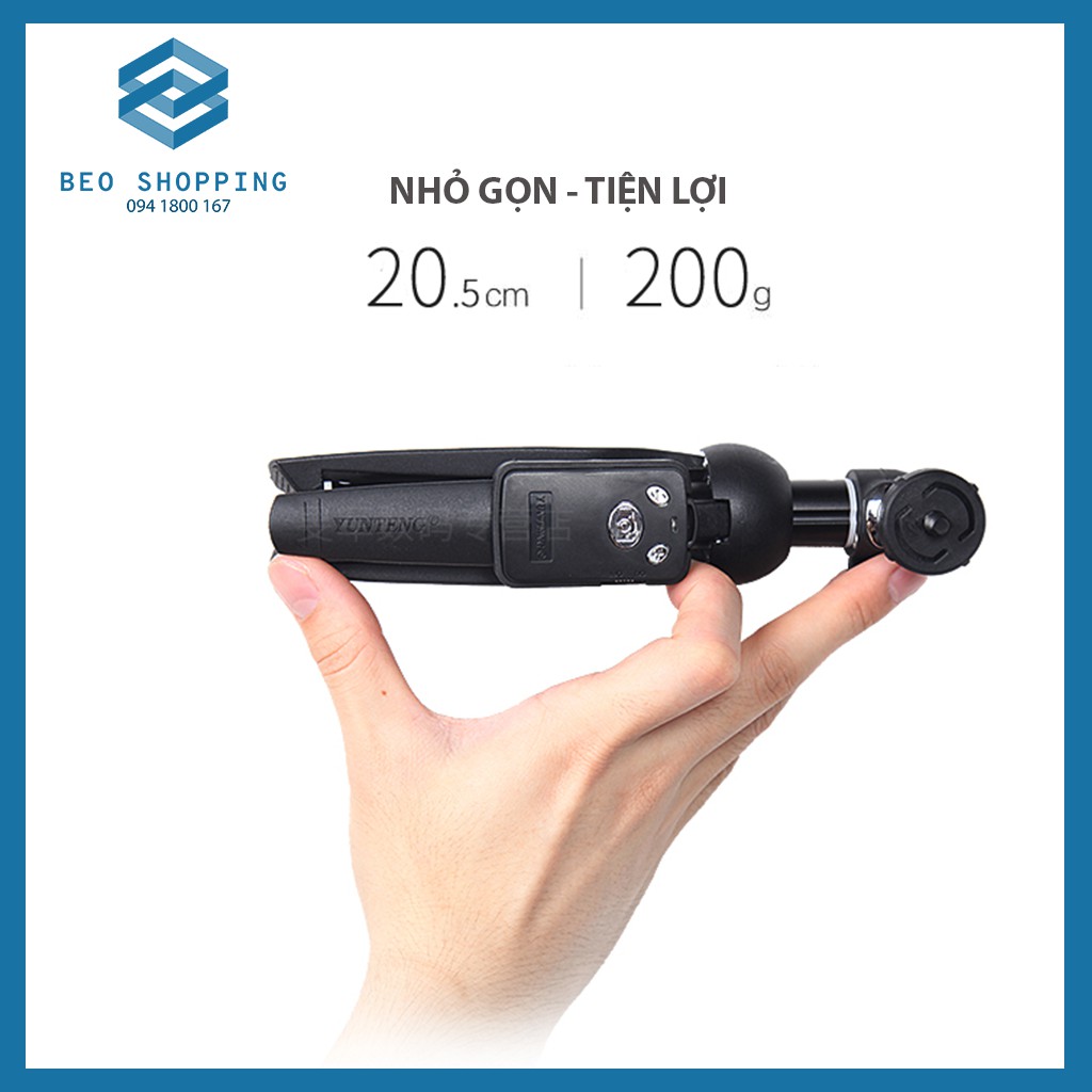 Gây tự sướng mini kết hợp tripod Yunteng 9928 - tặng bluetooth quyền năng