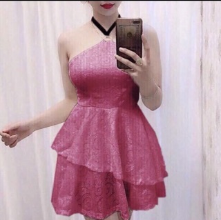 Đầm cúp ngực ren 2 tầng
