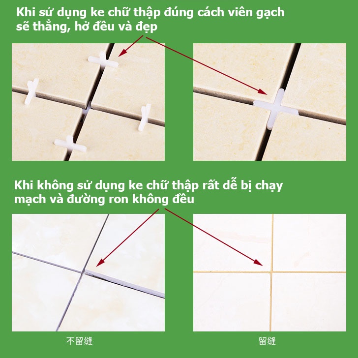 100 chiếc ke lát gạch chữ thập 1mm, 1.5mm, 2mm 2.5mm 5mm 10mm