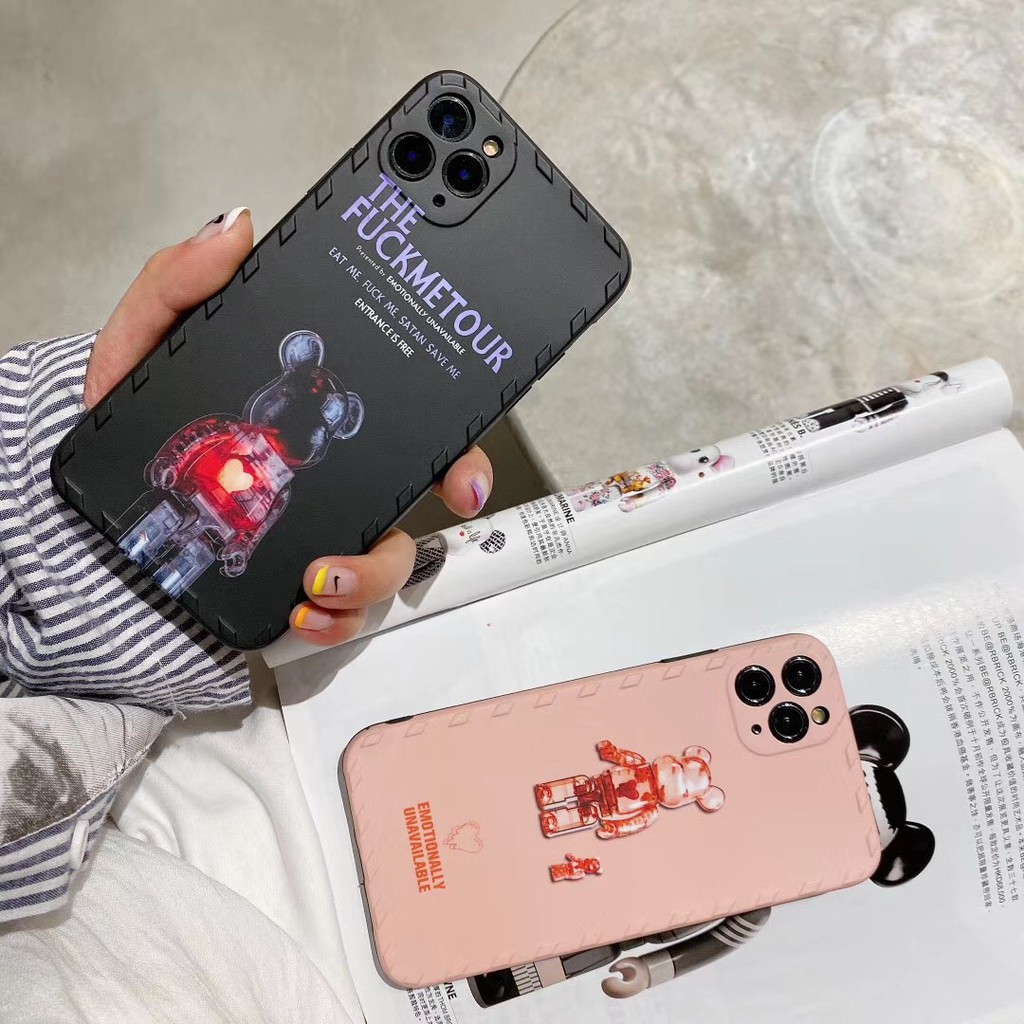 Ốp điện thoại mềm bảo vệ toàn diện họa tiết gấu cho iPhone12 12Promax 12Mini 7Plus 8 11 11Promax XR XS | BigBuy360 - bigbuy360.vn