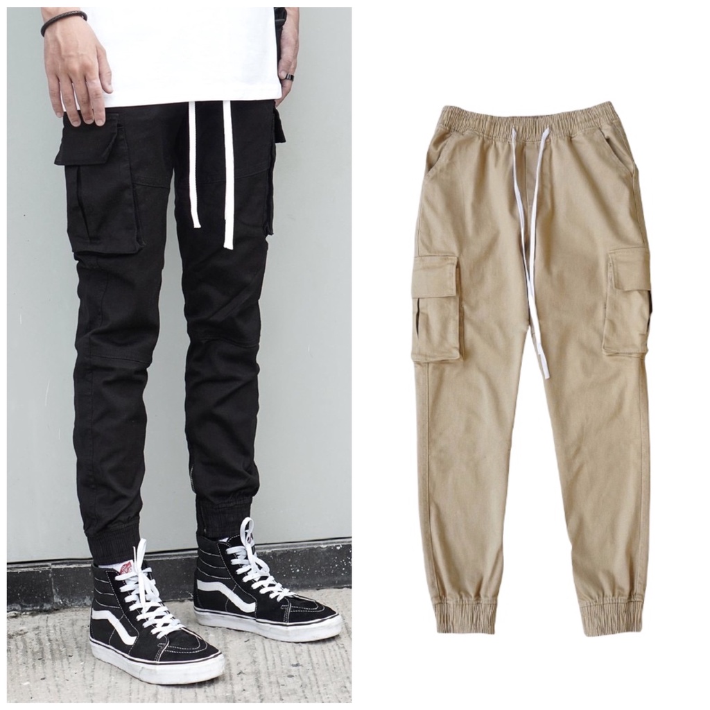 Quần Jogger Kaki Túi Hộp Đen , Be Trơn Nam Nữ , Phong cách unisex , ulzzang hàng cao cấp Big Size