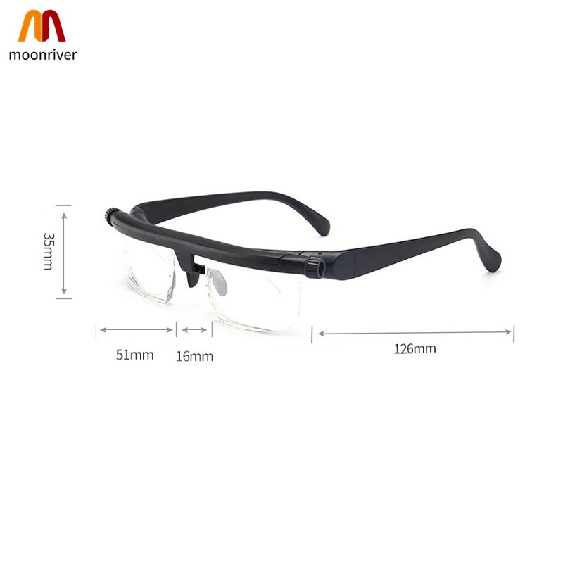 Portable Adjustable Strength Lens Glasses Variable Focus Distance Vision Zoom