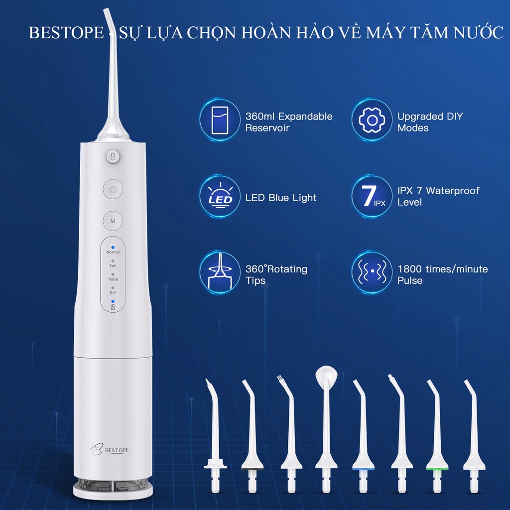 Máy tăm nước cầm tay Bestope bản chất lượng cao máy bền chống nước