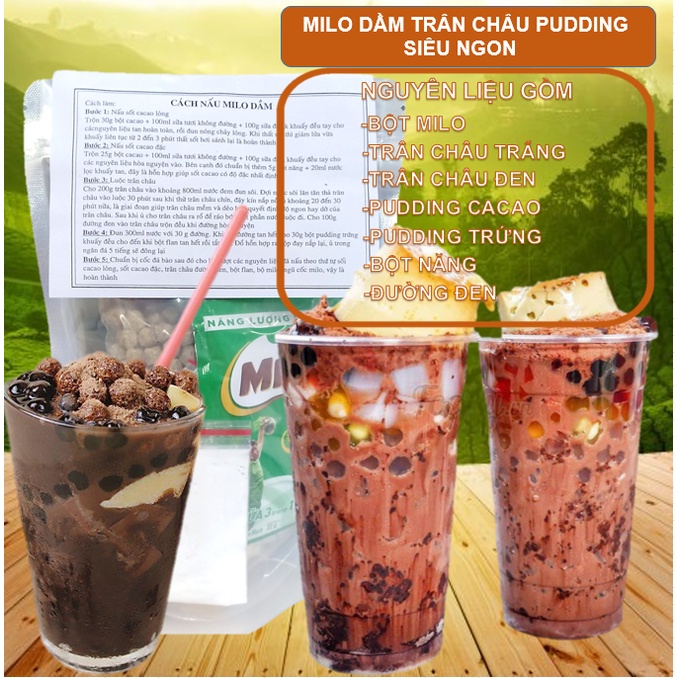 Set Milo Dầm Trân Châu Pudding Siêu Ngon