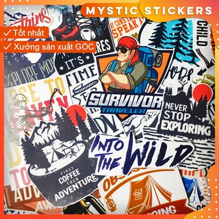 [Cắm trại- leo núi] 123 Sticker chống nước trang trí,dán xe laptop mũ bảo hiểm vali...