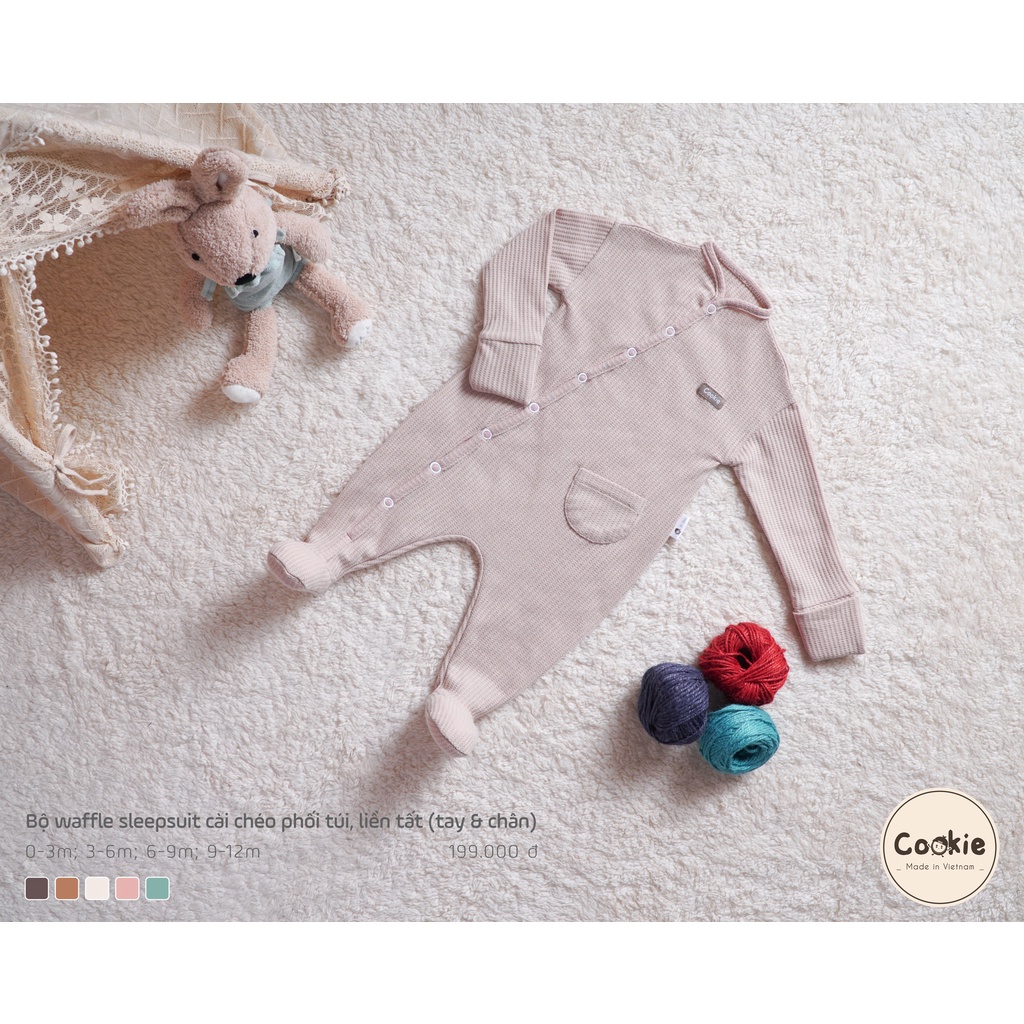 Bộ Sleepsuit cài chéo Cookie (phối túi, liền tất tay và chân)