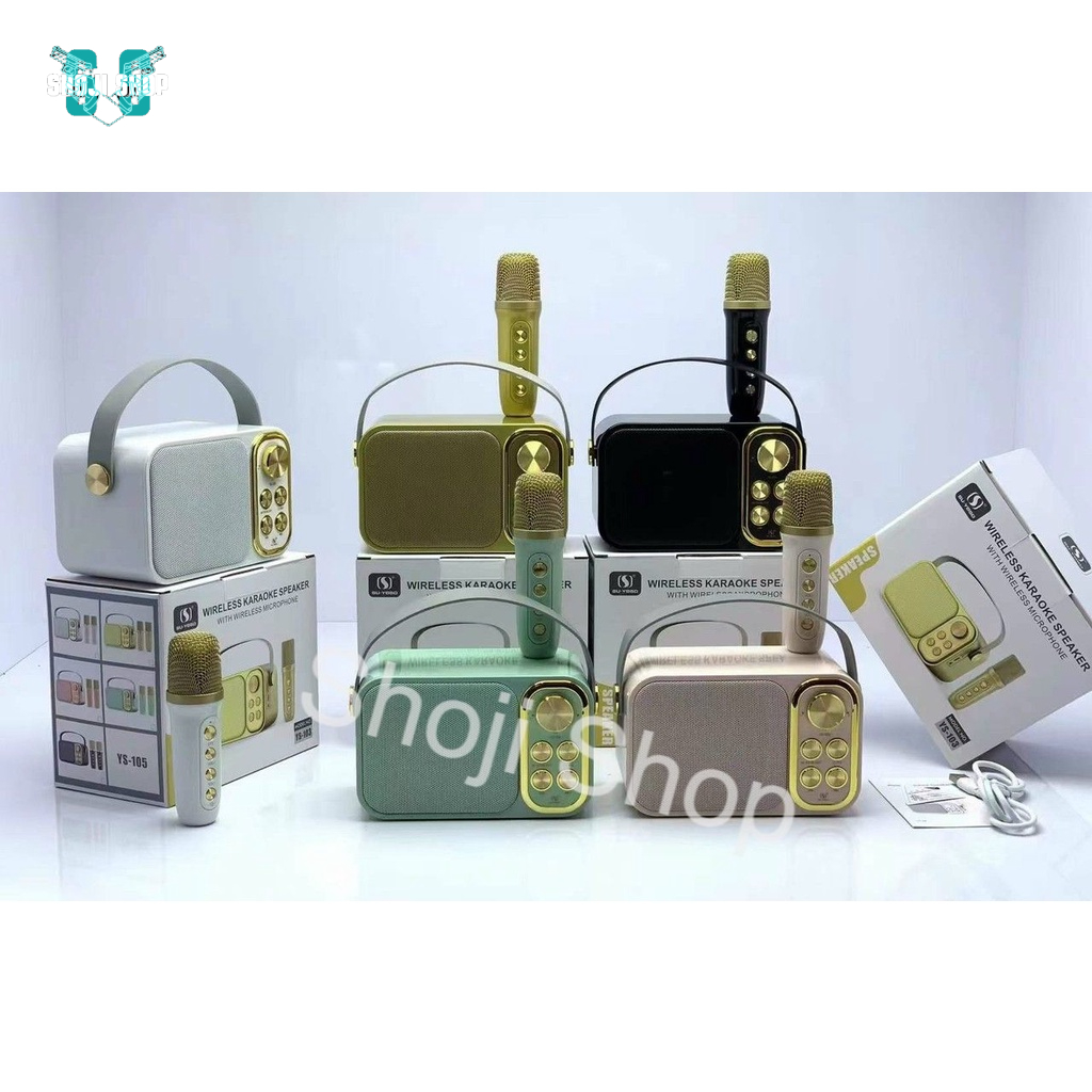 Loa karaoke YS-103 có 1 micro không dây kết nối Bluetooth Thẻ nhớ TF USB cổng AUX 3.5 nhỏ gọn âm thanh chất lượng