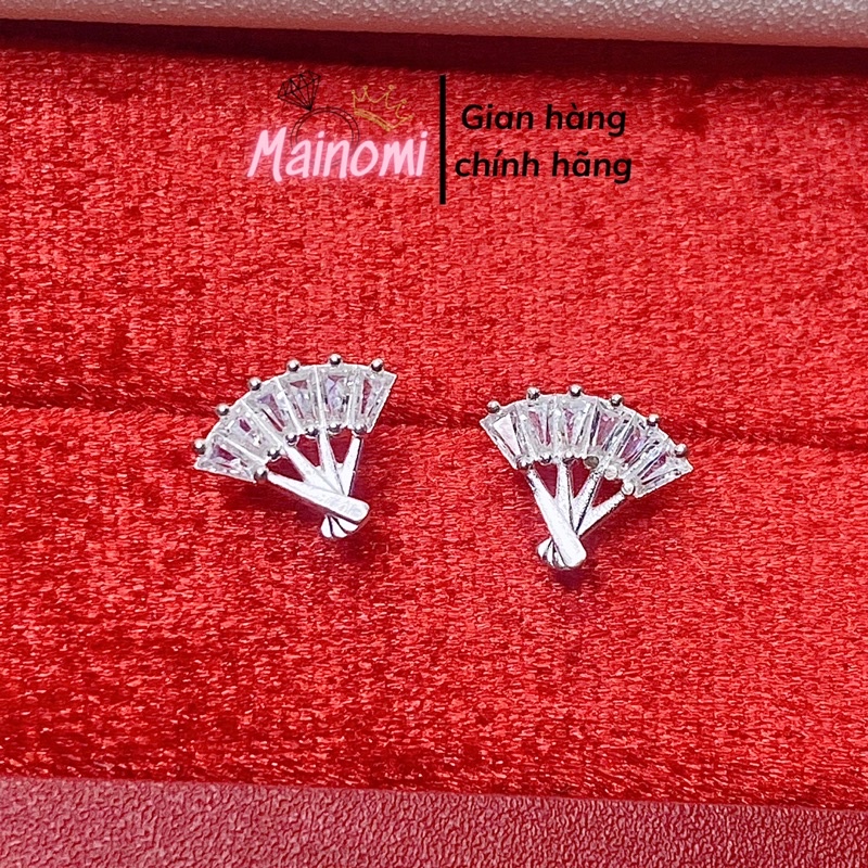 Bông tai hình quạt bạc ta xinh xịn độc đáo Mainomi Shop Bạc Xinh