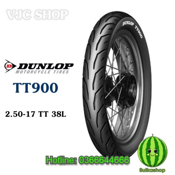 Lốp Dunlop cho bánh sau Dream, Wave, Sirius (TT900 2.50-17 TT) xuất xứ Indo