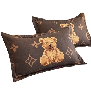 Vỏ Gối Nằm  Poly Cotton 45x65 cm, Áo gối nằm Gấu Nâu mẫu chọn lọc (Ghé Shop Lựa Thêm Sản Phẩm Nha)