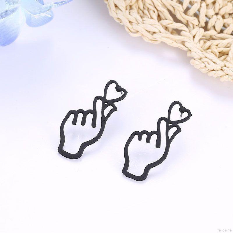 Khuyên tai hợp kim hình trái tim độc đáo xinh xắn