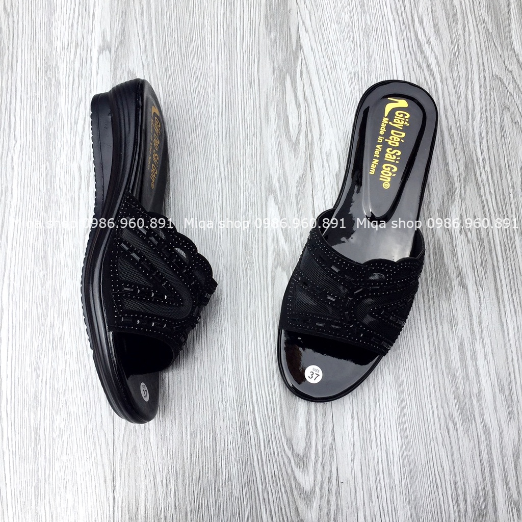 Ảnh thật - Dép cho mẹ - dép trung niên 3p đính hạt - bao nhẹ, bền đẹp, chắc chân