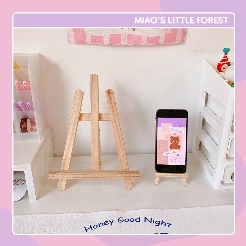 Giá đỡ điện thoại Miao's Little Forest giá gỗ gấp gọn nhiều kích cỡ đỡ điện thoại, ipad, decor bàn học