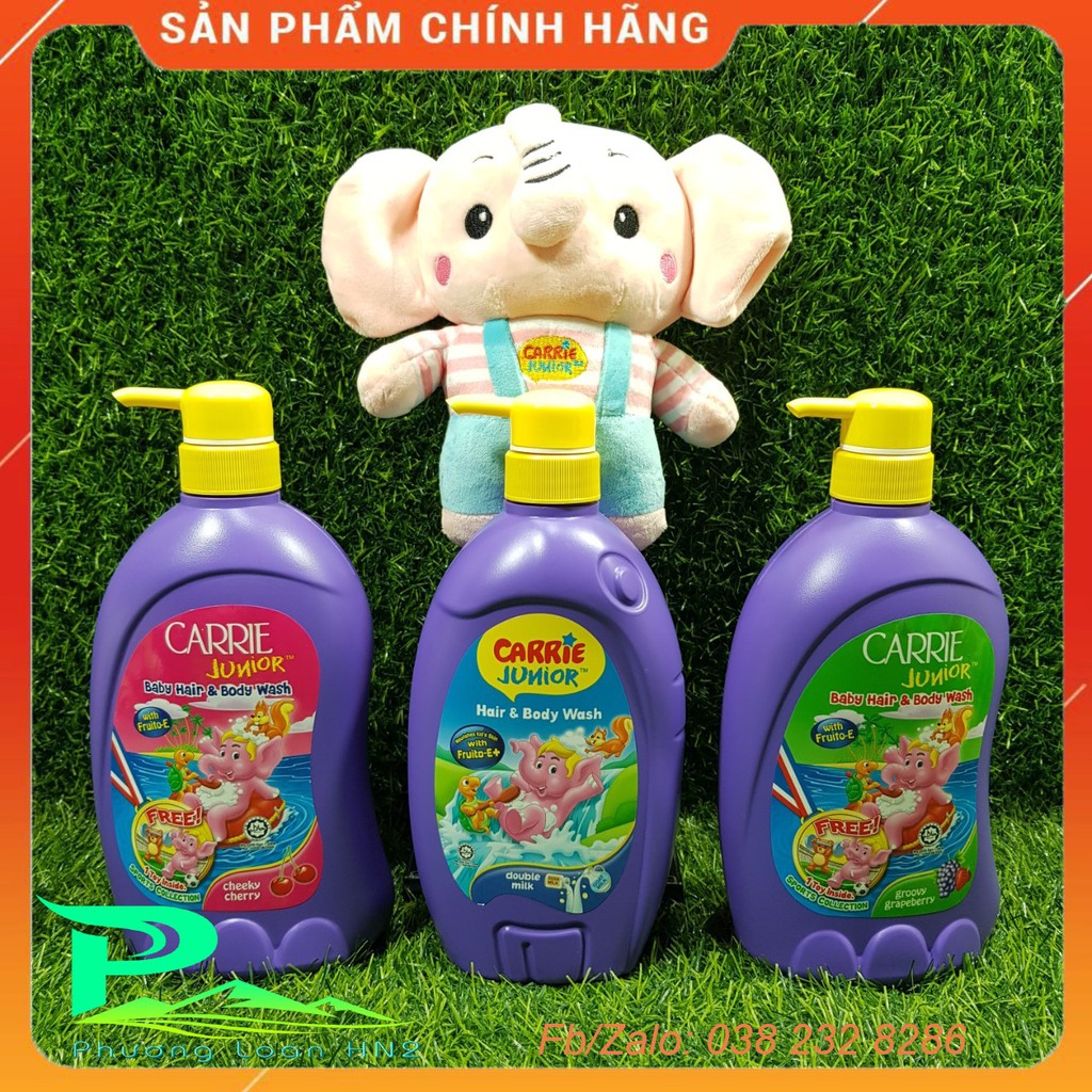 Sữa tắm gội CARRIE JUNIOR cho bé - chai 700g KM Voi bông