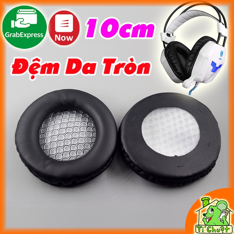 [1 Cặp][Ảnh Thật] Đệm Mút Da Bọc Tai Nghe Tròn 10cm/ 100mm Headphones Game Trùm Đầu