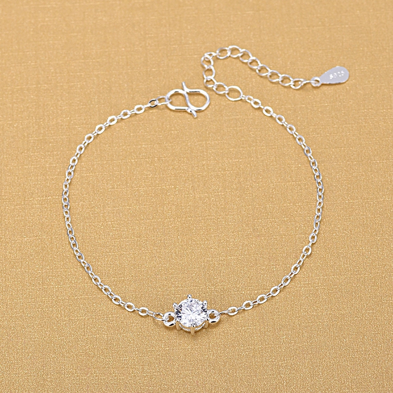 Vòng tay đính pha lê hình lục giác màu bạc chỉnh được kiểu Hàn | BigBuy360 - bigbuy360.vn