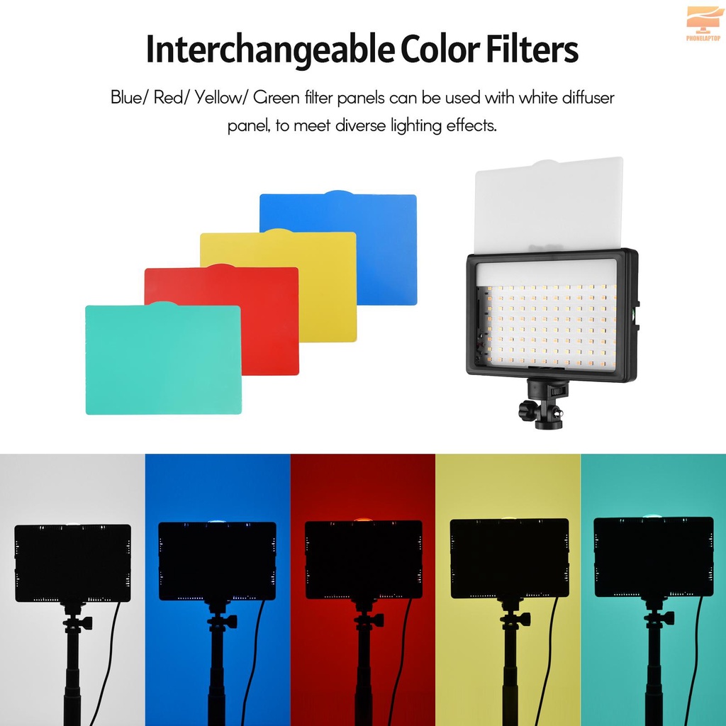 Andoer Bộ 2 Đèn Led Usb 3200k-5600k 1280 Hạt 148cm / 58in Có Thể Điều Chỉnh Độ Sáng Kèm Giá Đỡ Ba Chân Dùng Để Chụp Ảnh