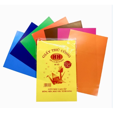 GIẤY THỦ CÔNG HH KẺ CARO 8 MẦU  A4