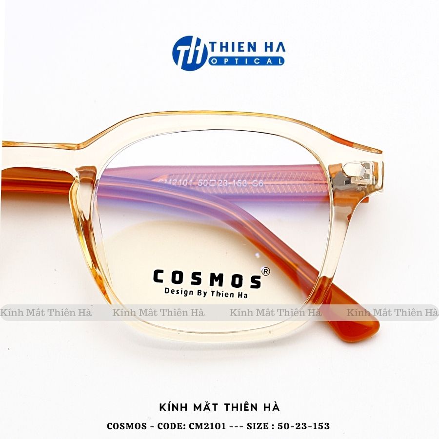 Gọng kính tròn nam nữ Thiên Hà Optical nhựa Acetate cốt thép chắc chắn cá tính ôm mặt phù hợp độ cận cao COSMOS CM2101