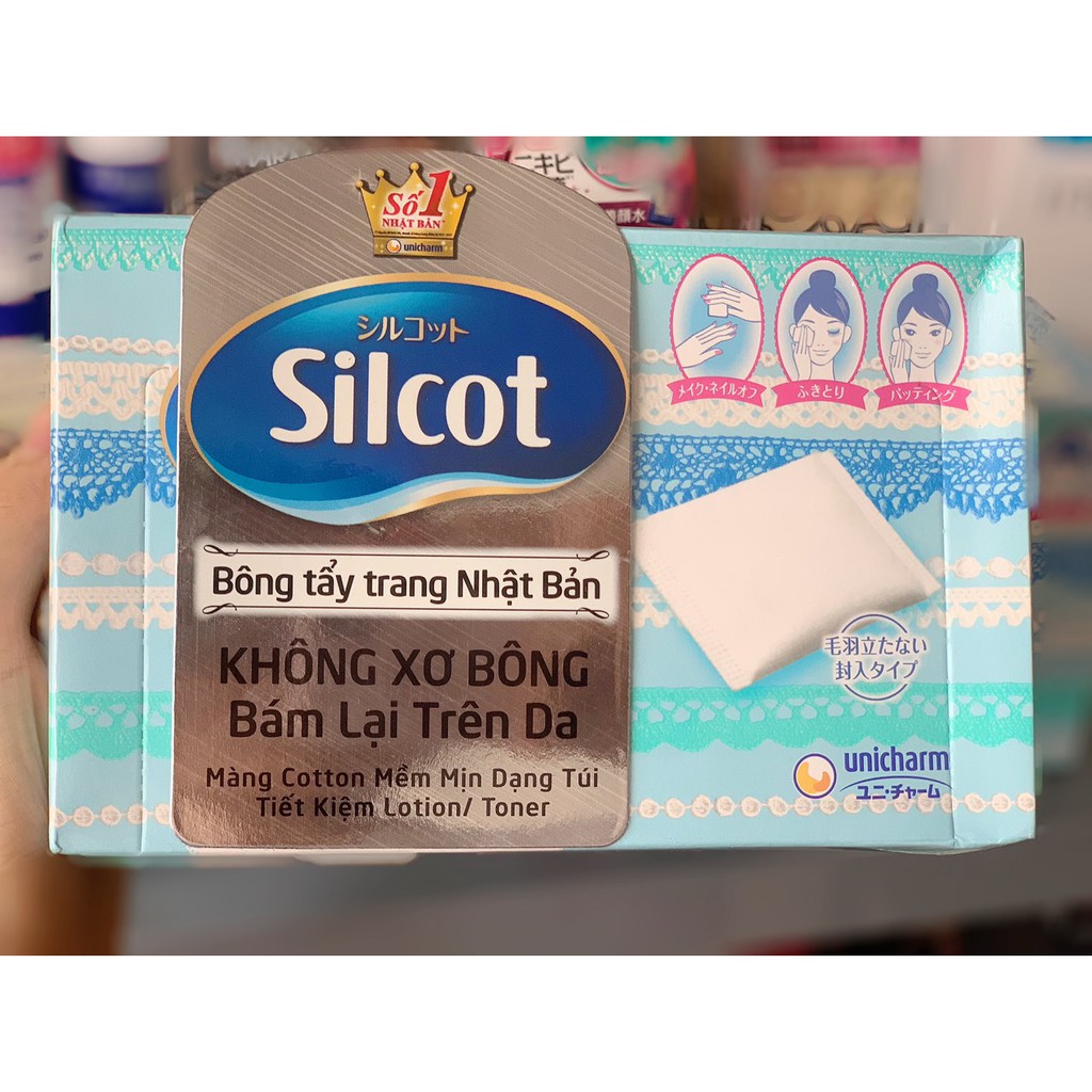 [ Combo 2 hộp ] Bông Tẩy Trang Chăm Sóc Da Silcot 82 Miếng 66x50mm - Nội Địa Nhật