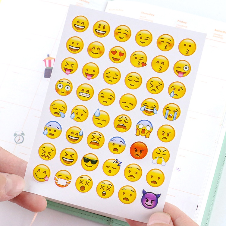 Tem sticker hình emoji nhiều biểu tượng cảm xúc