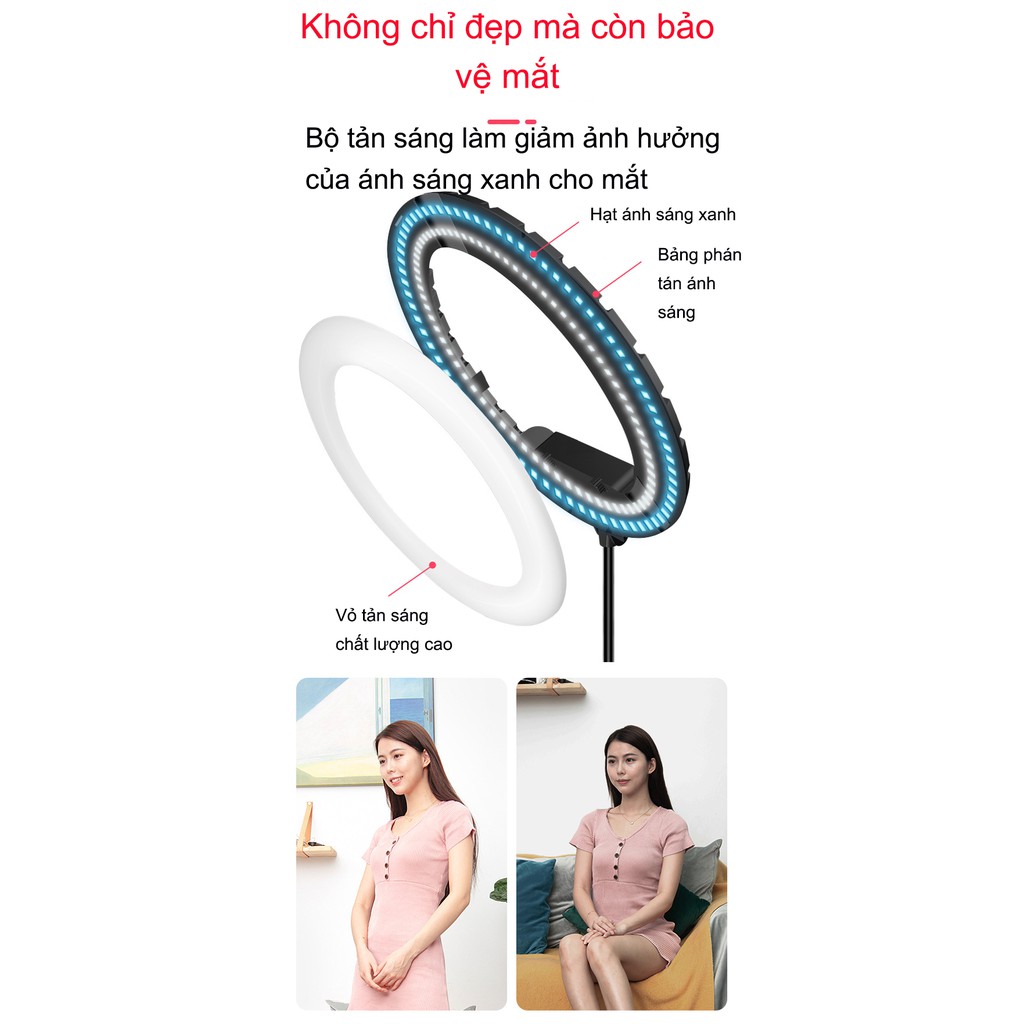 Đèn Livestream Bán Hàng, Phun Xăm, Nối Mi, Spa Size 54cm - Size 56 - Size 45