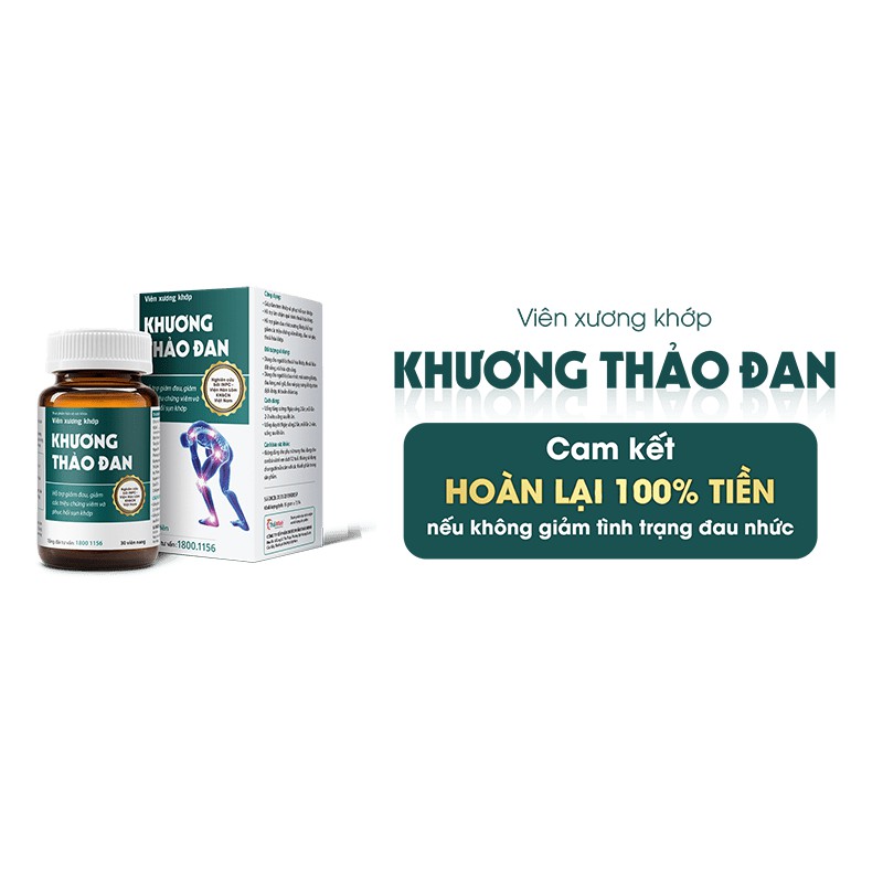 (CHÍNH HÃNG-TÍCH ĐIỂM) Viên uống KHƯƠNG THẢO ĐAN giảm thoái hóa khớp, thoái hóa đốt sống, vôi hóa cột sống, đau nhức