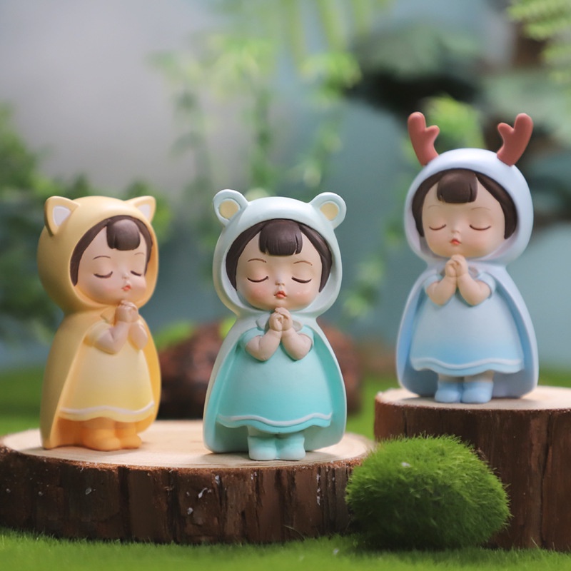 Búp Bê Hoạt Hình Thủ Công Bằng Nhựa resin Dễ Thương Sáng Tạo Trang Trí Bể Cá