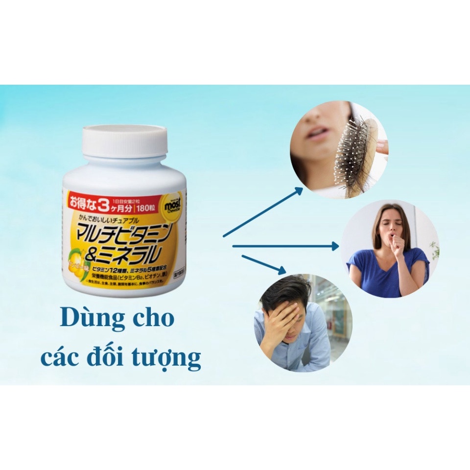 Viên Nhai Bổ Sung Vitamin Và Khoáng Chất Orihiro Most Chewable 180 Viên