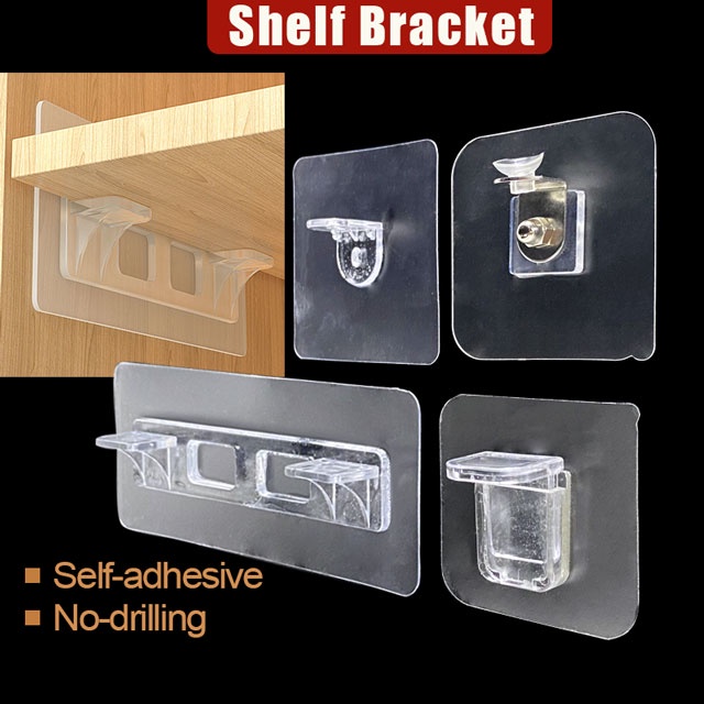 Set 2 móc treo tường tự dính vách ngăn nhiều lớp không bị thủng hỗ trợ chịu lực mạnh mẽ và liền mạch