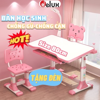 Bộ bàn ghế học sinh chống gù,chống cận thông minh Delux A, bàn học cho bé trai, gái tiểu học.