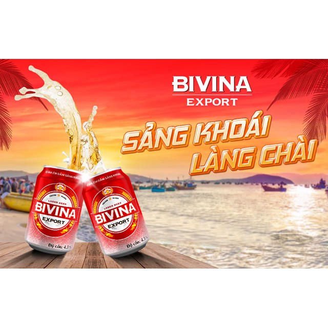 Thùng 24 lon bia Bivina Export 330ml