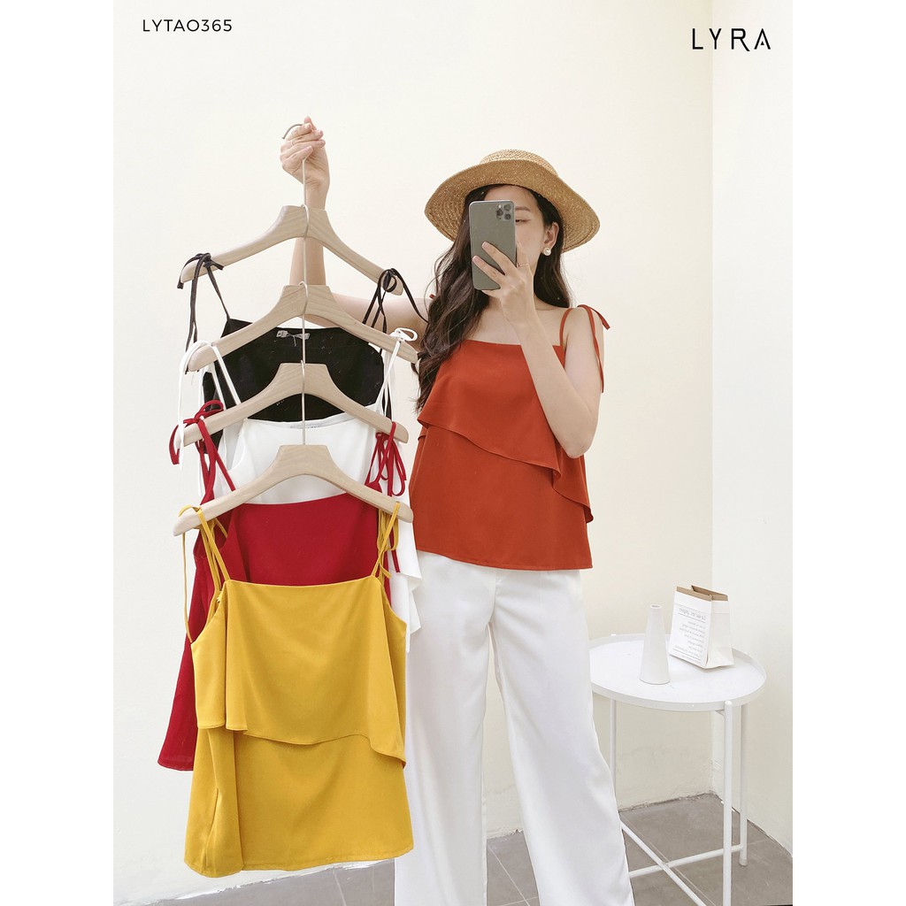 Áo hai dây hai lớp thiết kế by LYRA, vải voan lụa cao cấp dây mảnh buộc vai thiết kế cách điệu nữ tính- LYTAO365