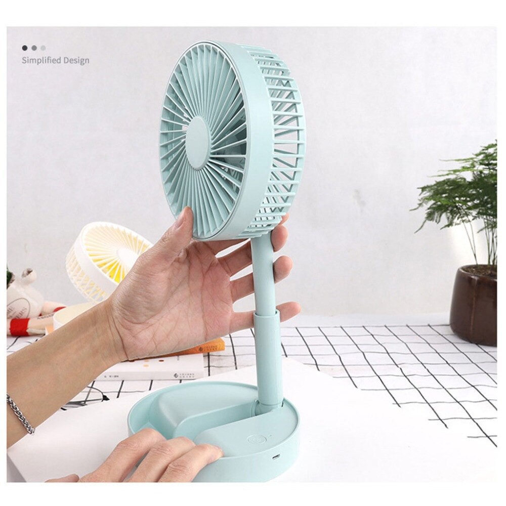 Quạt Điện Mini Để Bàn Tích Điện - Gấp Gọn - Chỉnh 3 Mức Gió - Folding Usb Fan - Bảo Hành 3 Tháng
