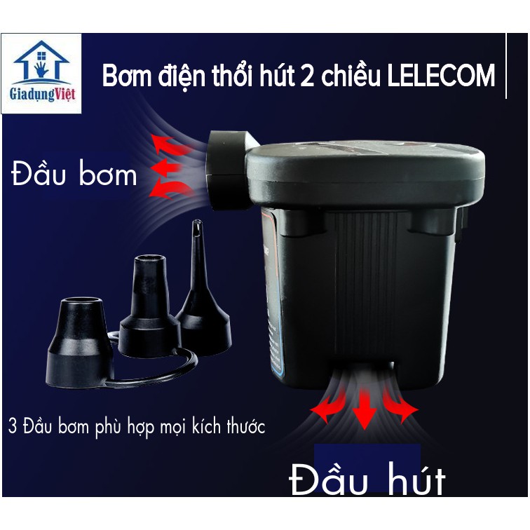 Bơm điện thổi hút 2 chiều dùng bơm phao, ghế hơi, giường hơi, xuồng hơi, hút chân không