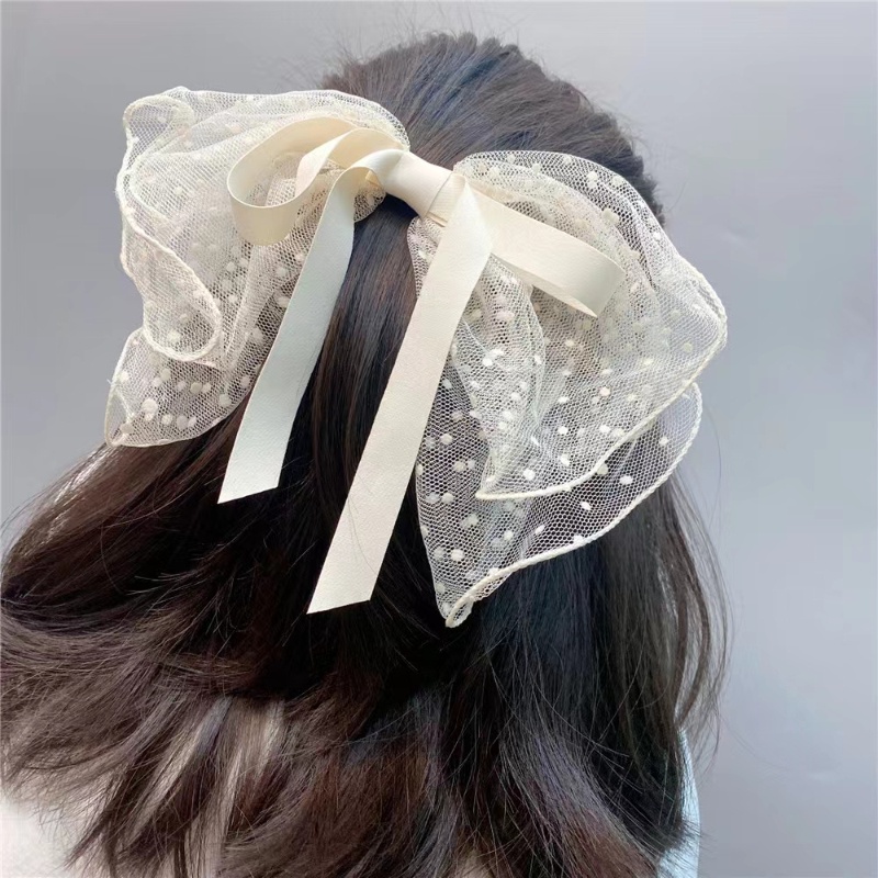 Kẹp Tóc Nơ Ren Siêu Xinh Tinh Tế Cho Nữ