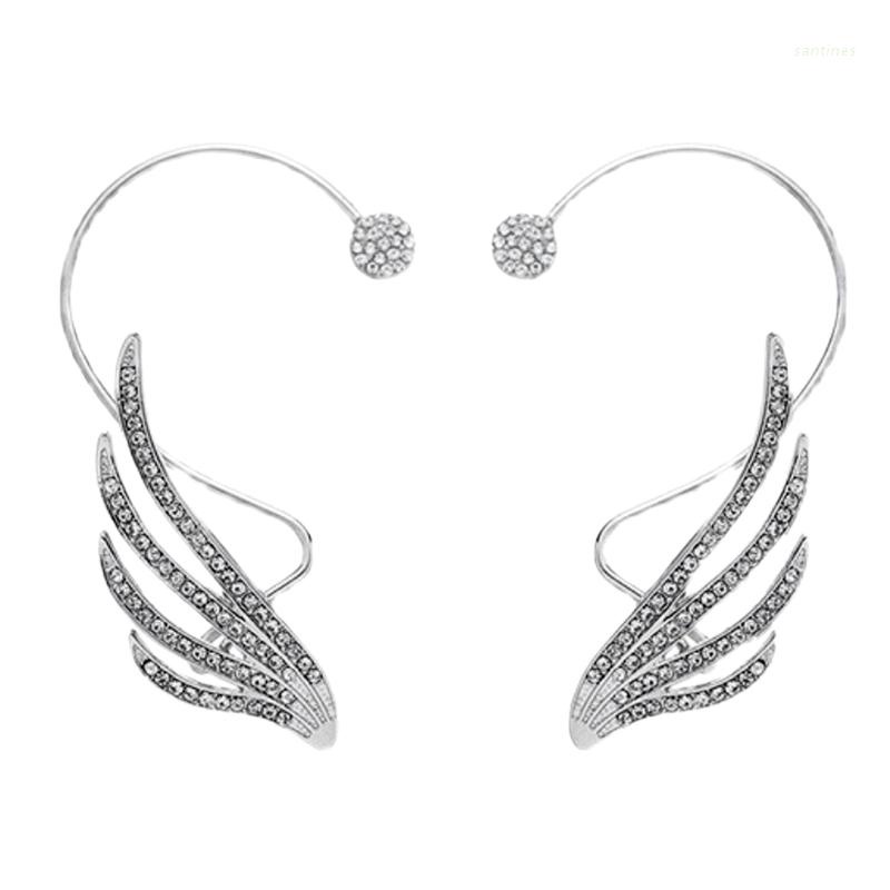 Khuyên Kẹp Vành Tai Hình Đôi Cánh Thiên Thần Đính Đá Lấp Lánh