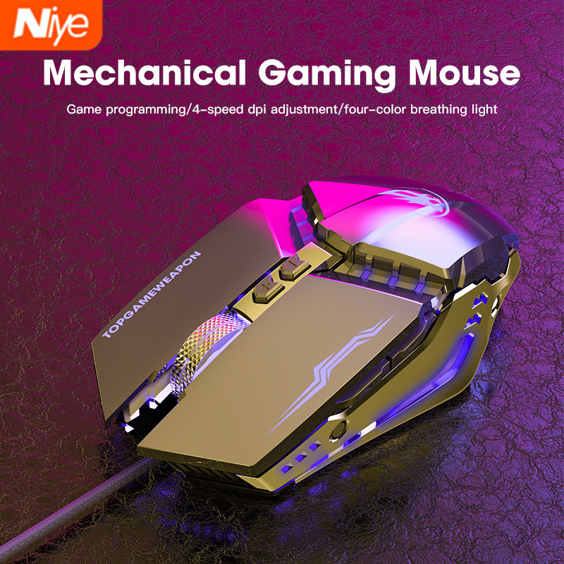 Chuột chơi game có dây Niye T9 4800DPI 6 nút có đèn LED 4 màu