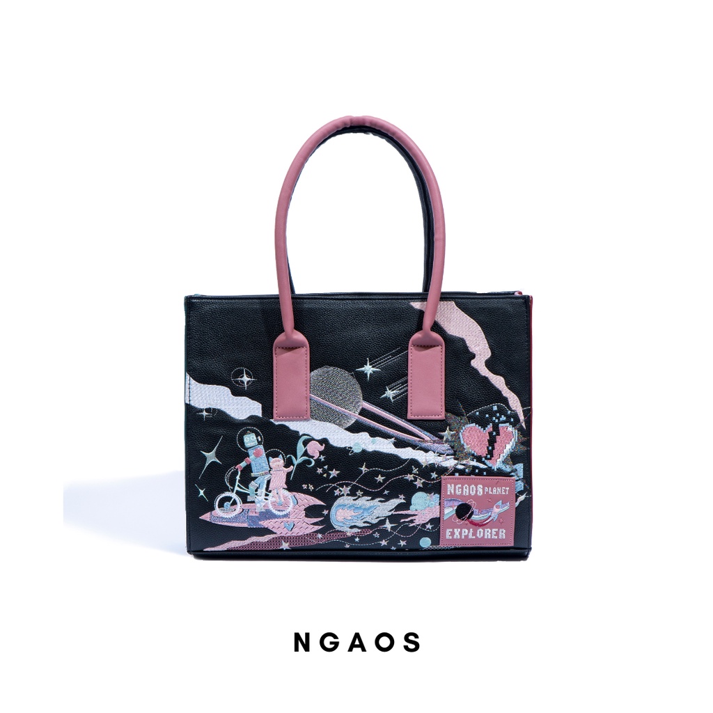Túi xách NGAOS Artbook Lover Black - big size