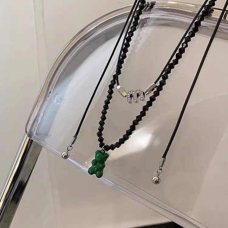 Vòng cổ Hai Lớp Mặt Chữ M Phong Cách Âu Mỹ Thời Trang