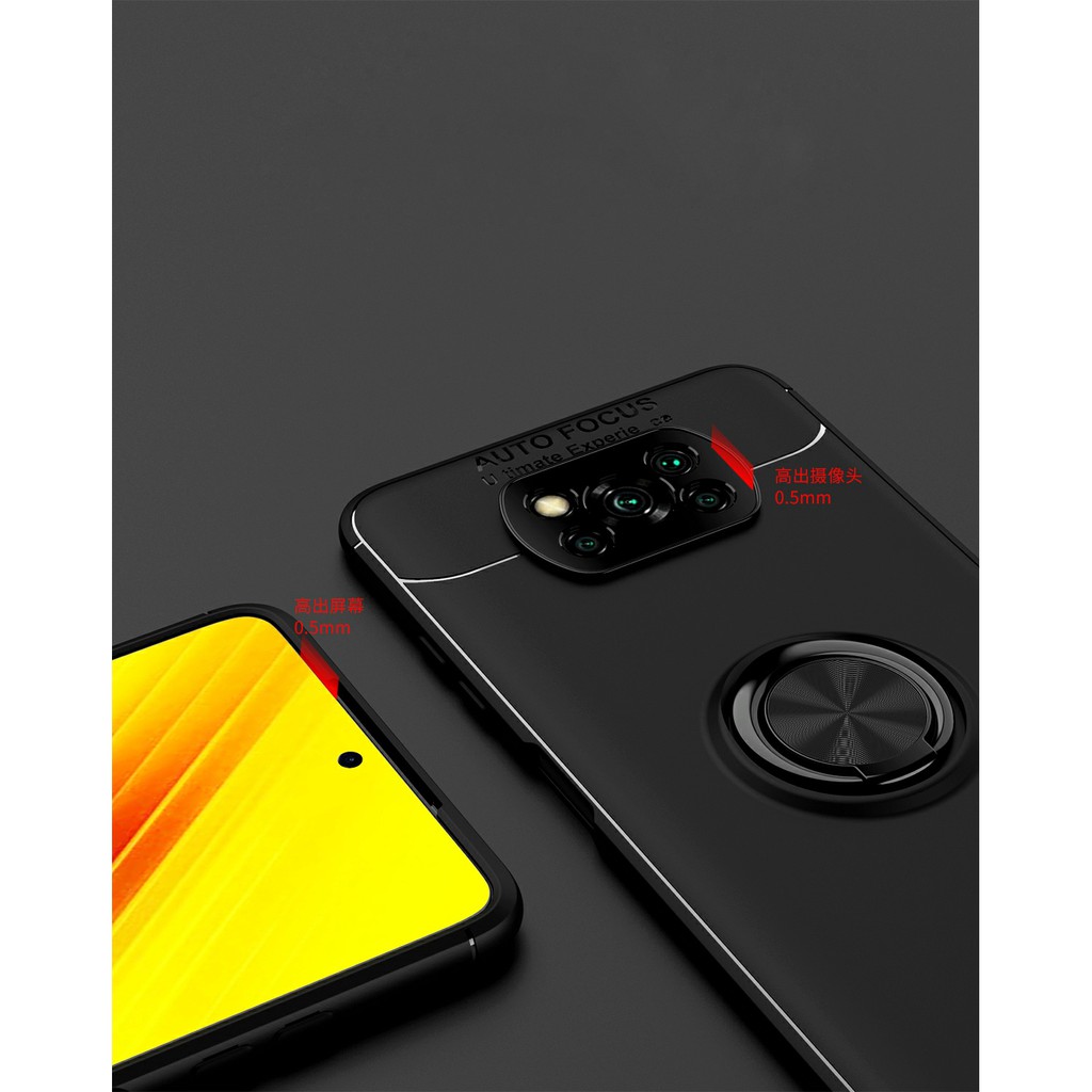 Ốp lưng Poco X3 NFC / X3 Pro nhẫn Ver 2 giá đỡ xem phim hiệu Auto Focus