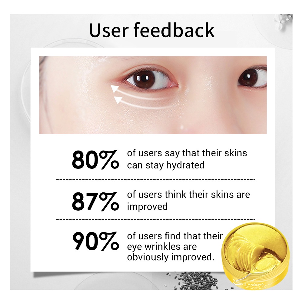 Mặt Nạ Mắt Retinol Lanbena Collagen Làm Mờ Các Đường Nhăn Làm Căng Da Mắt Miếng Dán Mắt Hydra-gel Chống Nhăn 60 Miếng