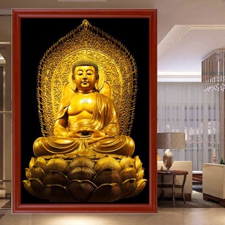 Phòng khách DIY 5D Hạt tròn đầy đủ Phật Ấn Độ Phật Vật tư Phật giáo Tranh kim cương, tranh hạt