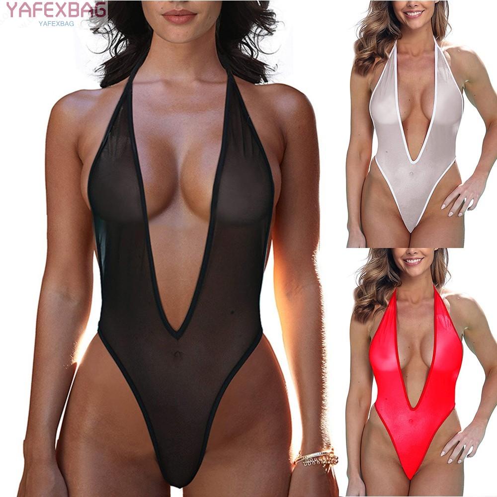 Women's Sleepwear Attractive Backless Lingerie Mesh See-through Thong