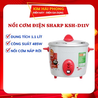 Nồi cơm điện sharp ksh-d11v, nồi nắp rời 1.1 lít dùng gia đình ít người - gia dụng chính hãng -