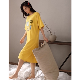 Đầm Suông Nữ Chất Cotton Mềm Mát Tay Lỡ Form Rộng Basic Hình In Đẹp Thanh Tao Tới 70kg TTDS0229