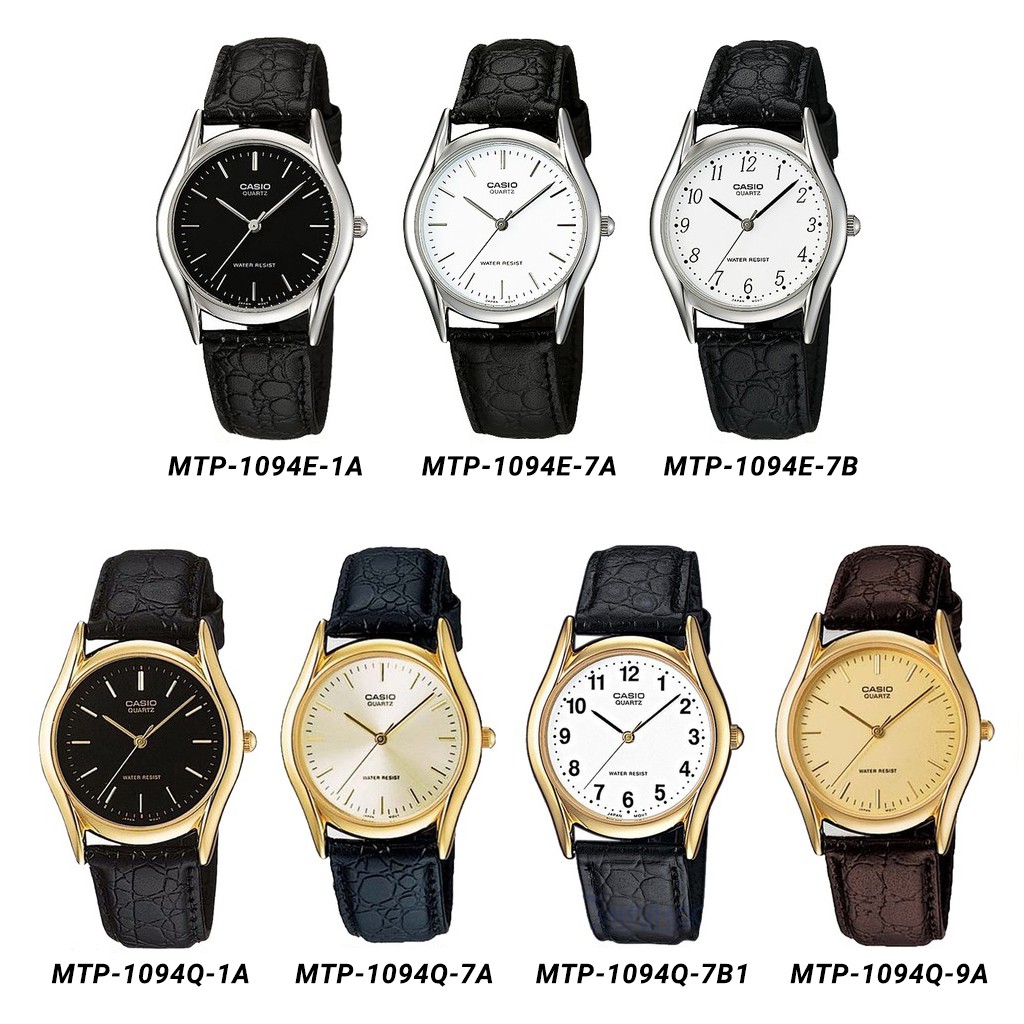 Đồng hồ nam dây da chính hãng Casio Anh Khuê MTP-1094