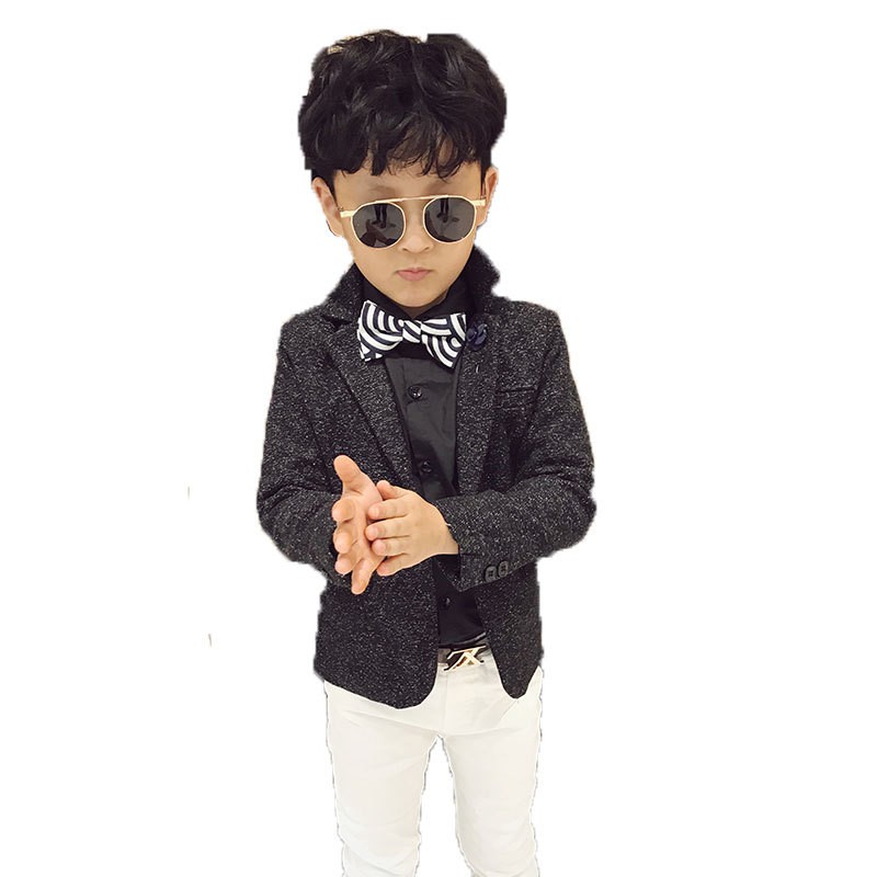 Áo blazer trẻ em 2019 mùa thu mới cho bé trai đẹp trai ve áo nhỏ phù hợp với áo dài tay áo bé