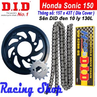 Nhông sên dĩa Honda Sonic, Winner 15Tx43T sên đen 10ly 130L DID Thái Lan