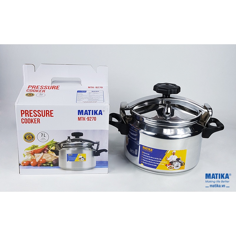 Nồi Áp Suất Gas 7 Lít MATIKA MTK-9270 - Hầm chậm-Chín nhanh - Nồi Áp Suất Gas Kim Cương KC-ASG26